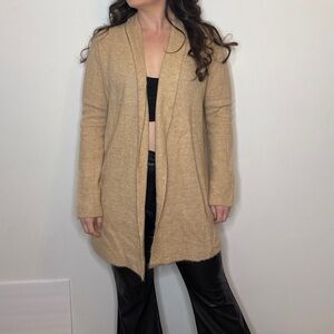 Stitches & Stripes REVOLVE Beige Tan Open Front Cardigan Sweater NEW Size Small